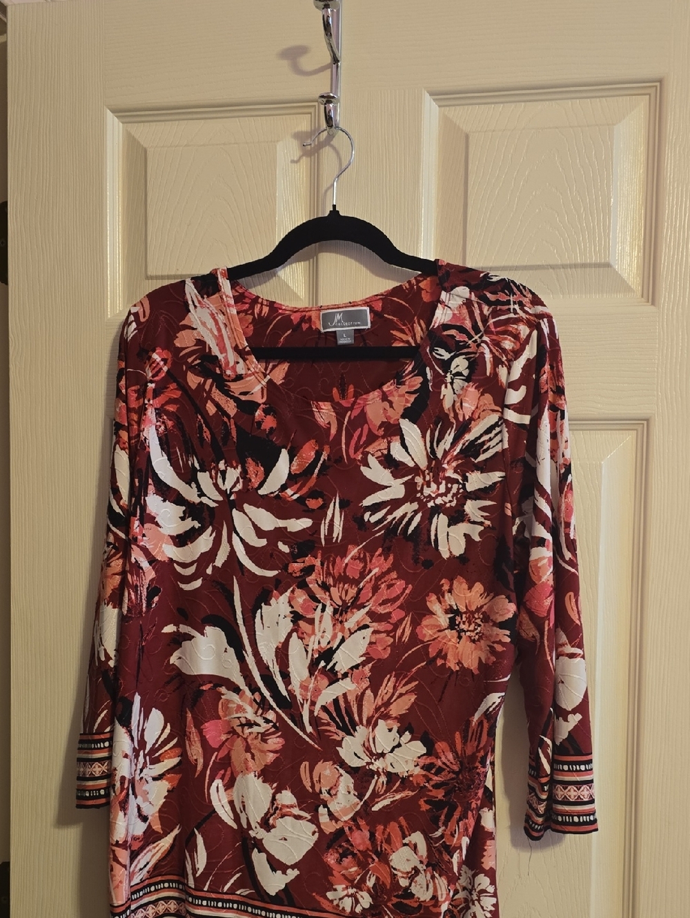JM Collection Burnt Orange‎ Floral Blouse